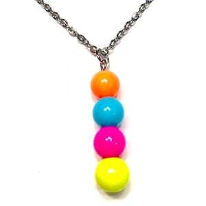 Handmade Multi Color Bright Neon Pendant Necklace Women Gift Party